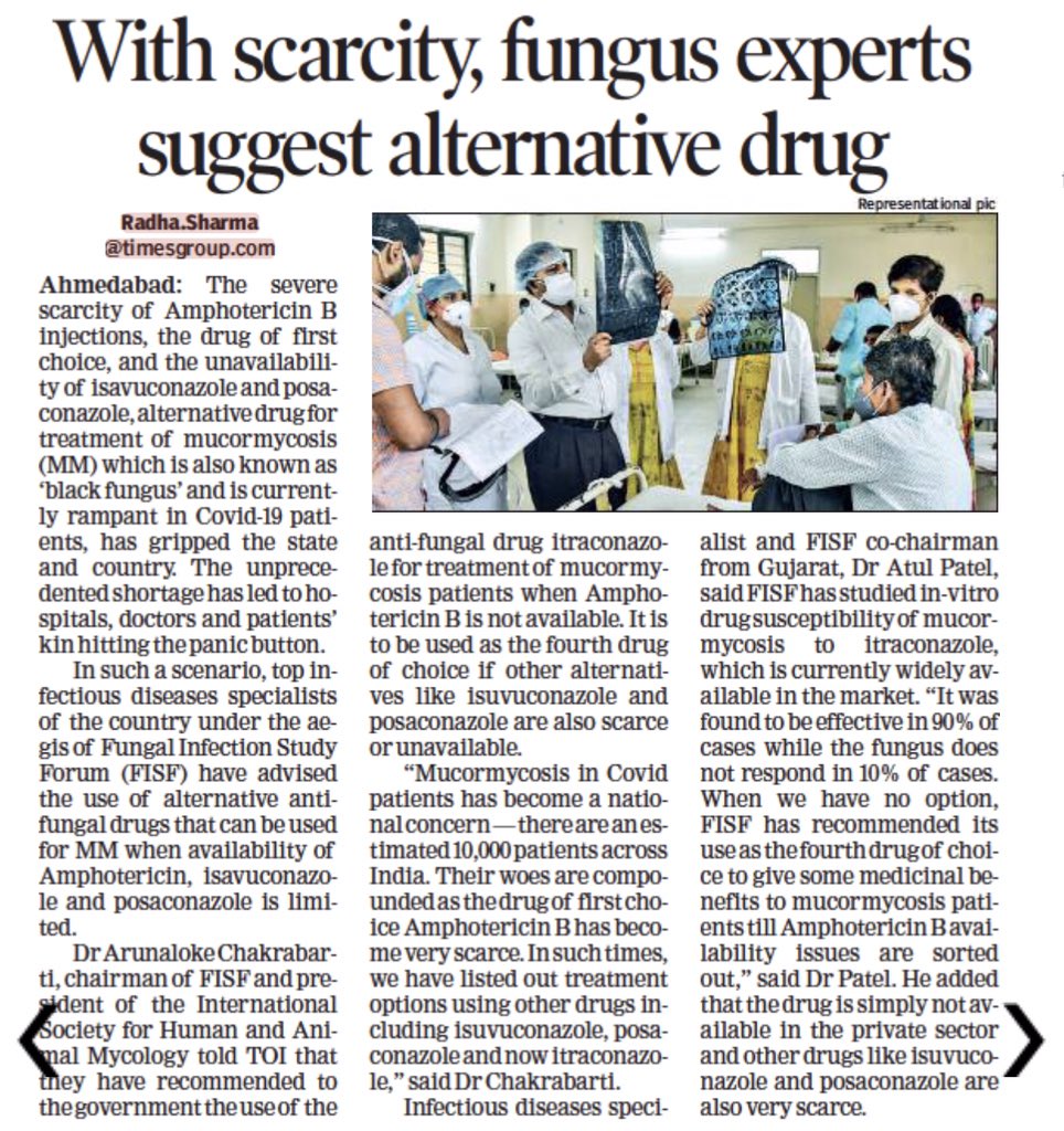 What can be done if Amphotericin B injections are not available for mucormycosis patients.  Experts suggest...#BlackFungus
