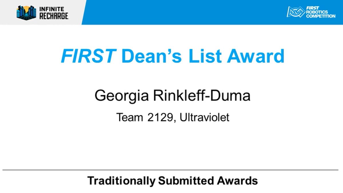 swrobotics's tweet image. Team 2129 Ultraviolet walked away from FRC’s 2020-21 Season Award Ceremony with two awards! We wish Georgia and the design team well in the next round!
