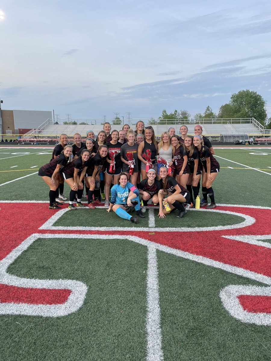 RomeoHS_WSOC's tweet photo. ▫️◾️🟥Varsity Scoreboard🟥◾️▫️
          Romeo 0️⃣-0️⃣ Notre Dame

Tonight we honored our 2021 seniors as well as our 2020 senior class who never got to celebrate this day❤️⚽️

🟥Overall: 11-2-2
⬜️MAC: 10-1-0

#WinItForTheSelfie #MGSH 
@MISoccerCentral @MIPrepZoneMD @MACSports1986 https://t.co/GQKvr06u9m