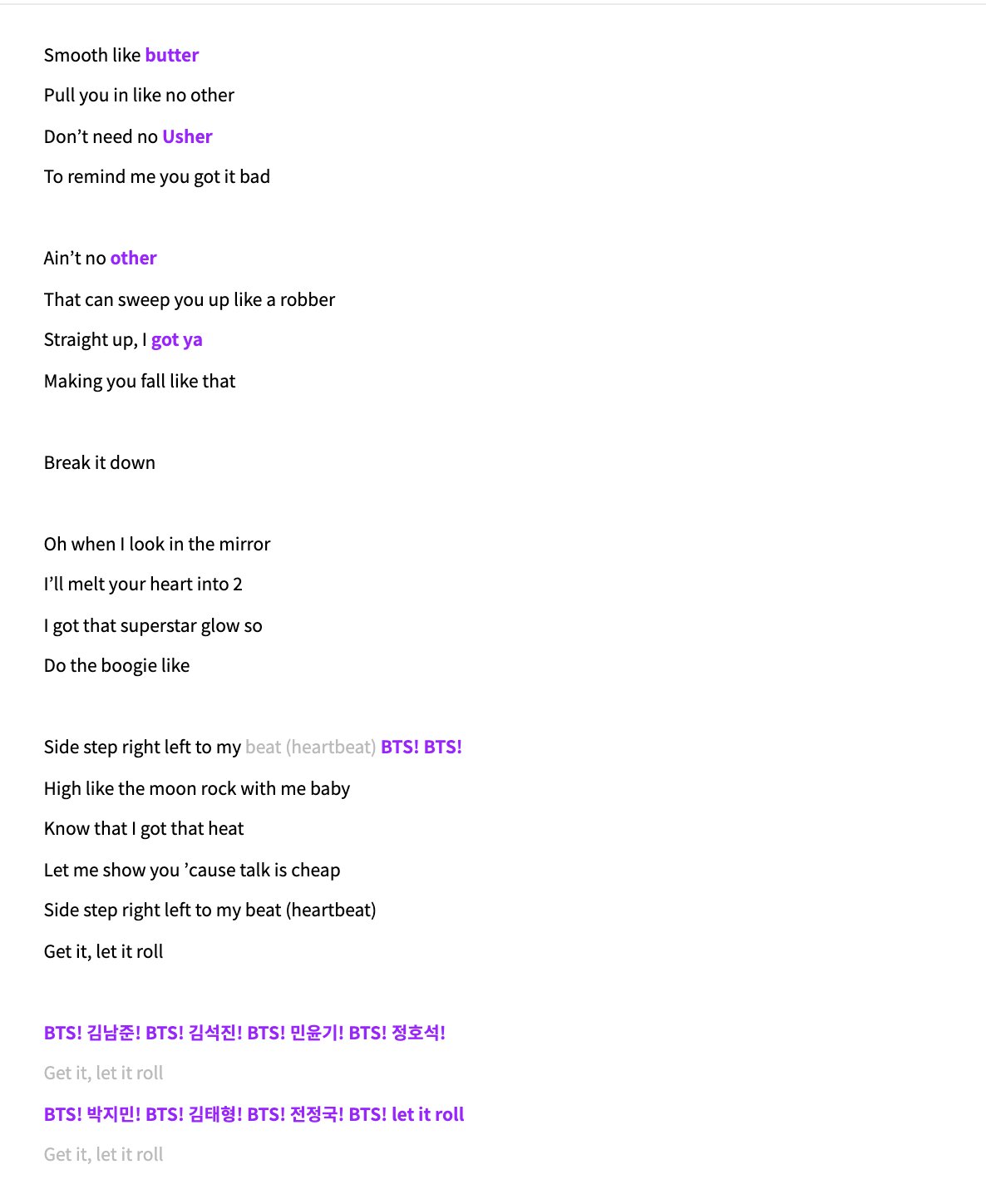 BTS Charts & Translations on X: The @BTS_twt 'Butter' Fanchant Guide is  now up on Weverse!   / X