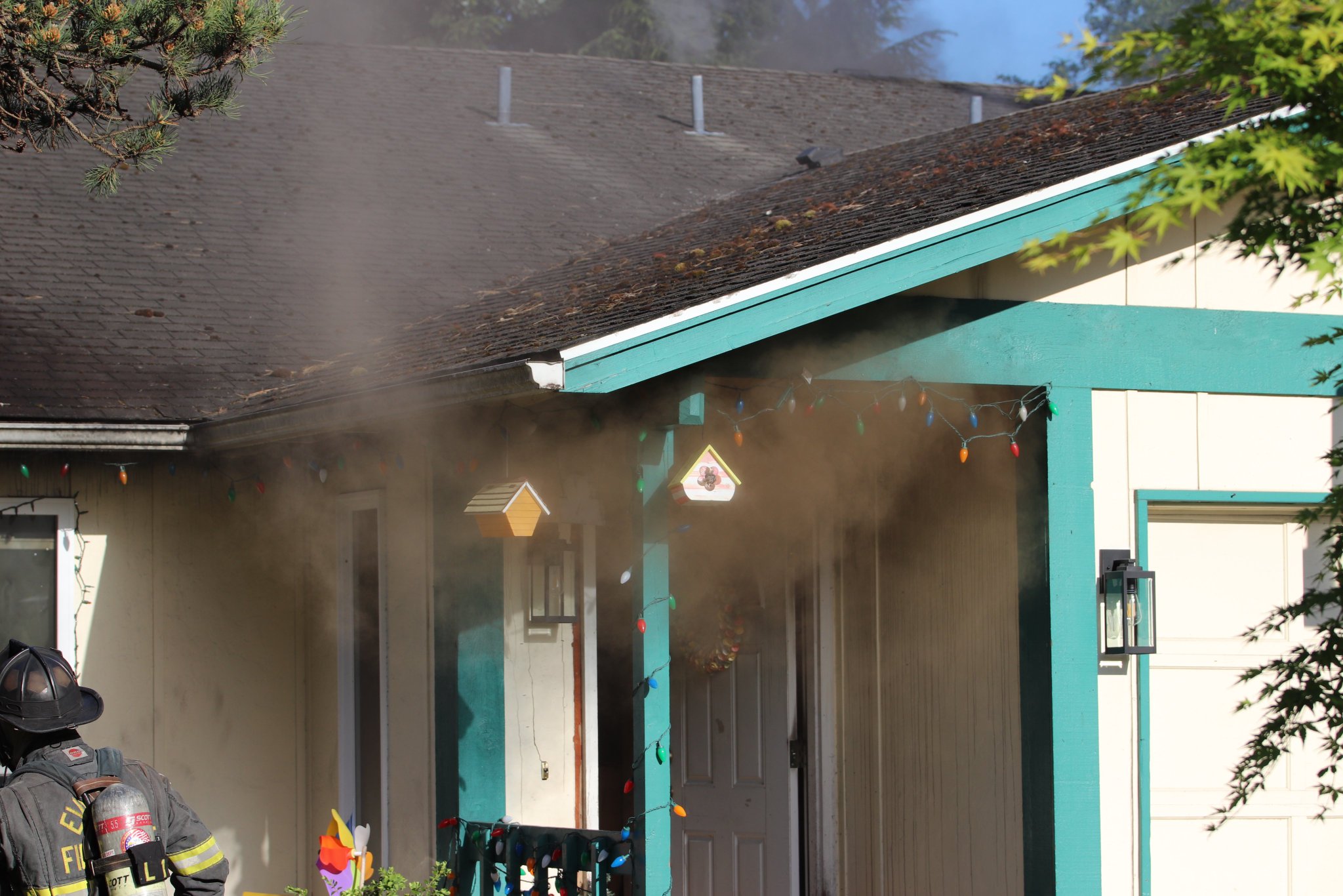 on Twitter "No injuries but two families displaced