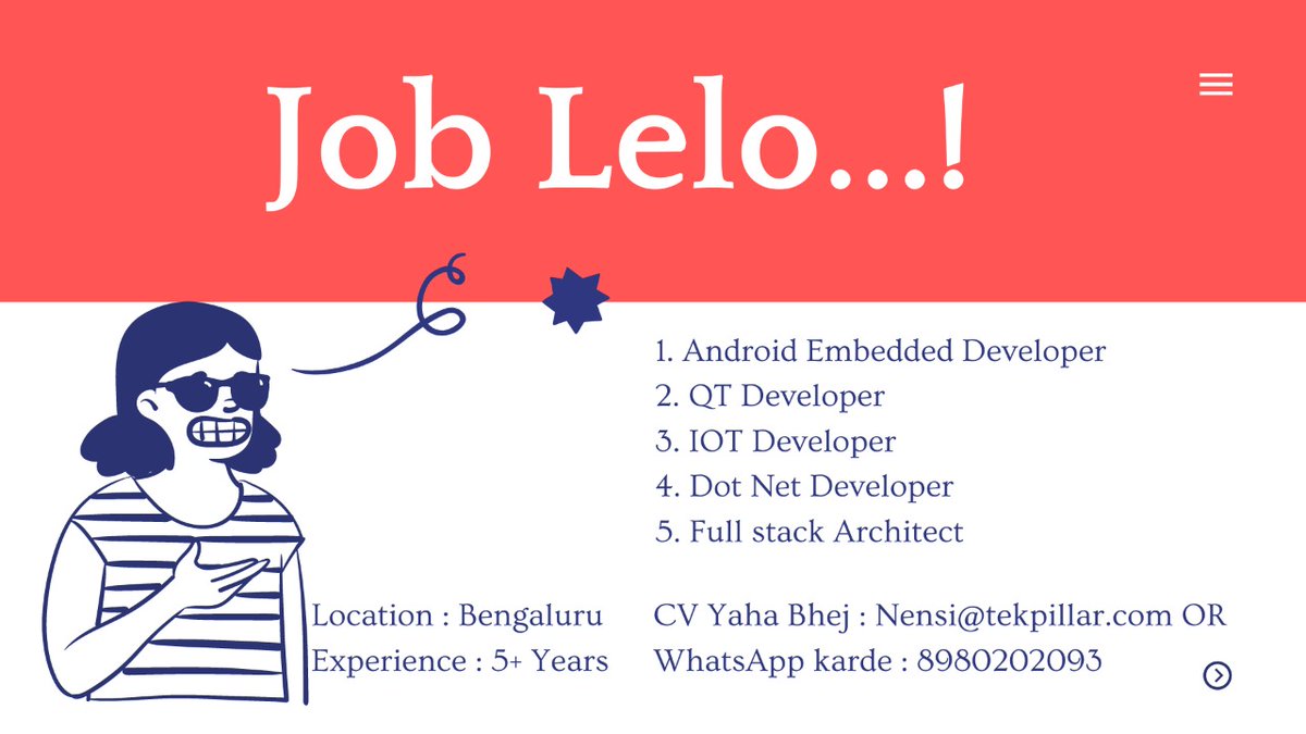 tekpillar's tweet photo. TekPillar is  #hiring !!!
#Join_us #now #JOBLELO

1. #Android_Embedded_Developer
2. #QT_Developer
3. #IOT_Developer
4. #Dot_Net_Developer
5. #Fullstack_Architect

Location: #Bengaluru
Experience: 5+Years

Share your resume at Careers@tekpillar.com OR
WhatsApp at #8980202093 https://t.co/S7TZPqh2ba