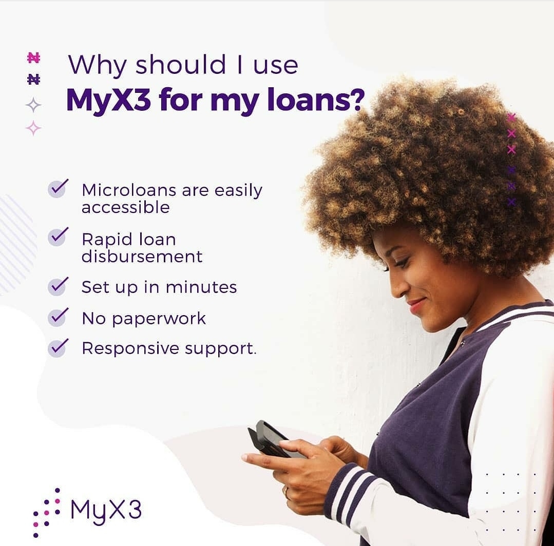 MYX3App's tweet photo. "It's the ease of use for us".

Seamless transactions and quick disbursement laced with attractive interest rates.

#MyX3loans #myx3 #myx3app https://t.co/y4dgZKiU4T