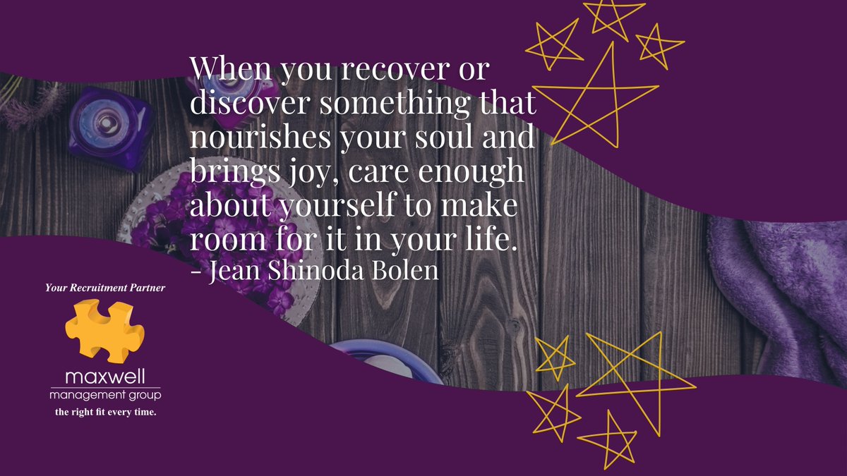 MaxwellMgtGroup's tweet image. Paying attention to the things that bring us wellness and then incorporating those things into our schedule, is simply necessary.  #SeekJoy #MakeTimeFor You

#maxwellmanagementgroup #healthcarerecruitment #careersthatmatter #hotjobs