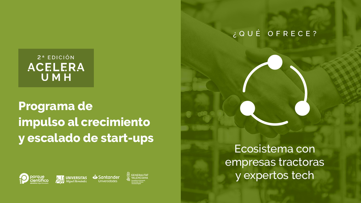 PcientificoUMH's tweet photo. 🧐 ¿Qué es el programa #AceleraUMH y qué servicios te ofrecemos? Aquí te dejamos un resumen visual pero te invitamos a que lo descubras tú mismo/a en nuestra web 📌: https://t.co/Jx2EBOuLyu

¡Únete a nuestra red! 👥 ¡Solo 5 plazas!

#Innovación #Emprendedores #ParqueCientífico https://t.co/QXaHOm8wx6