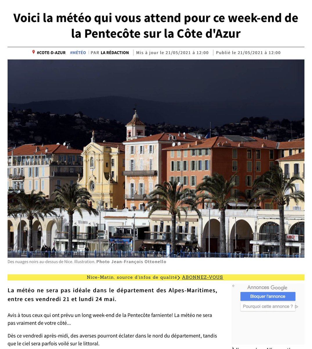 nicerendezvous's tweet photo. "Voici la météo qui vous attend pour ce week-end de la Pentecôte sur la Côte d'Azur" via @nice_matin #meteo06 #meteonice #pentecote #cotedazur #nice #nice06 ⤵️
▶️ https://t.co/r2zKG0LWeS https://t.co/Ck6qFO6wZy