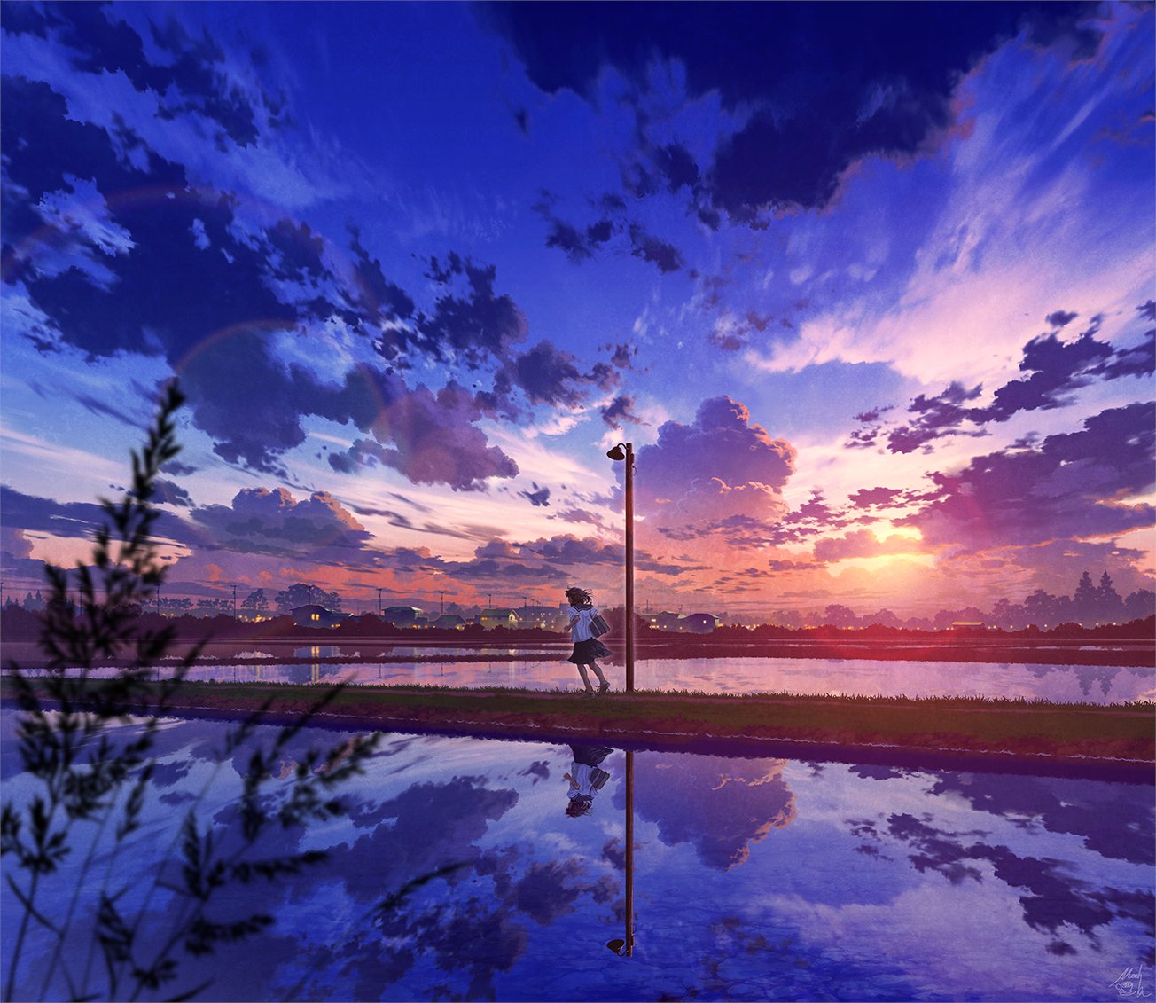 真作□mocha 版画作品 夕凪 直筆サイン 200部限定□アールビバン