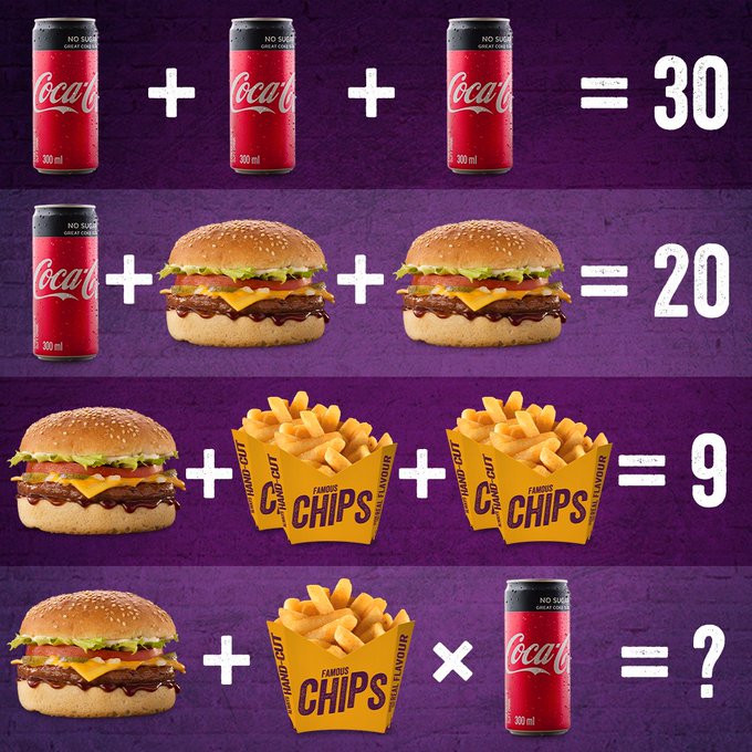 Love_Lavu's tweet photo. @SteersSA 🍔 + 🍟 x 🥤
5 + 1 x 10 = 60 because there's one packet of chips 🤗
#RealestBurger https://t.co/uKmnZBvqsp