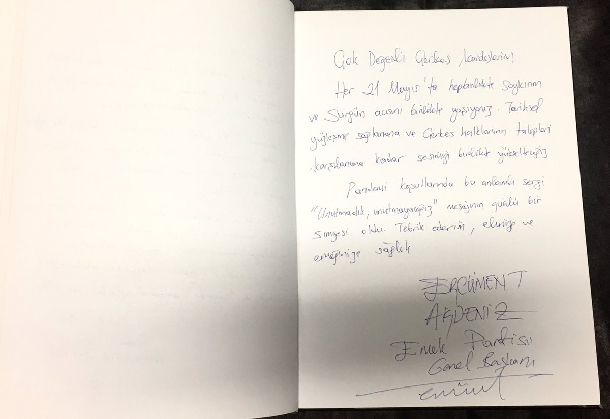 Genel Başkan Ercüment Akdeniz ve İstanbul İl Başkanımız Sema Barbaros #ÇerkesSoykırımı’nın 157. yıl dönümünde Kafkas Dernekleri Federasyonu’nun düzenlediği Çerkes Sürgün İkonografisi ve Fotoğraf Sergisi’ne katıldı.
#21May1864 
#21Mayıs1864