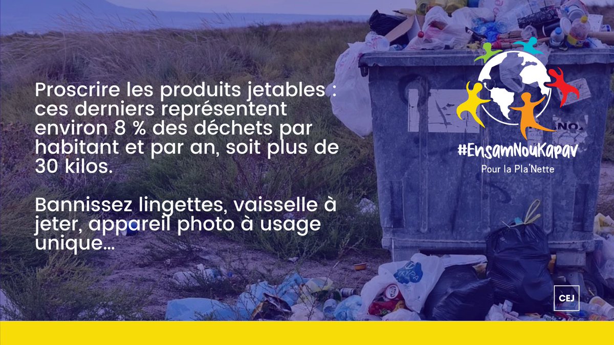 ensamnoukapav's tweet photo. Conseil de la semaine afin de réduire ses déchets ménagers :

Proscrire les produits jetables : ces derniers représentent environ 8 % des déchets par habitant et par an, soit plus de 30 kilos.

#ensamnoukapav #reduiresesdechets https://t.co/IYXcMidGLo