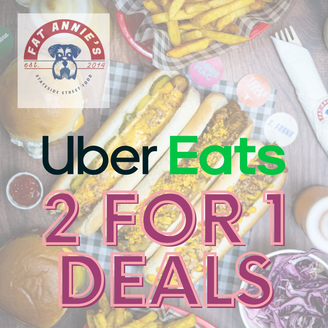 To celebrate going back live with @ubereats we've teamed up with them to offer some 2 for 1 deals on selected items until the end of May. Get an FA Original, Annie Mac, Oreo Milkshake or Chilli Cheese Fries and get a second one free! Now live for delivery in and around Leeds.