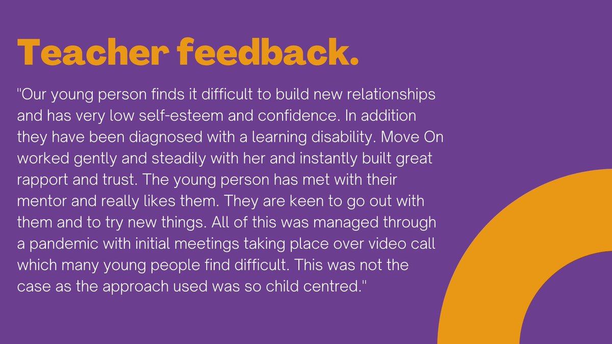 moveonscotland's tweet image. We've got that Friday feeling after a teacher shared this fantastic feedback about our @intandemScot service 🥳 The service has continued during the pandemic, matching young people with volunteer mentors to provide one-to-one support 💜