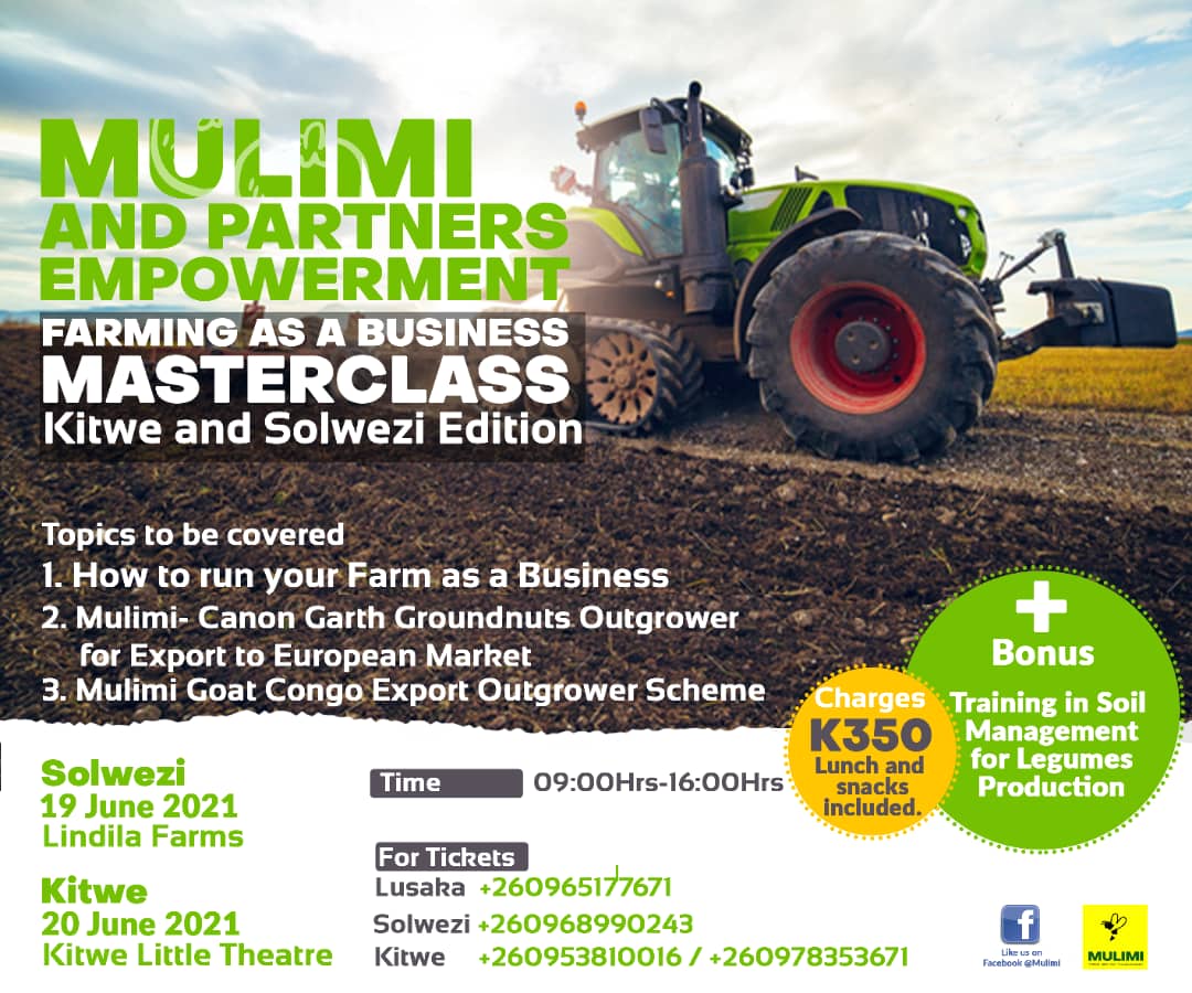 MulimiScheme's tweet photo. Farmers on the Copperbelt, join us.
Solwezi on the 19th of June and Kitwe on the 20th of June. Don't forget to tell a friend. https://t.co/FbmrQ6Kqw3