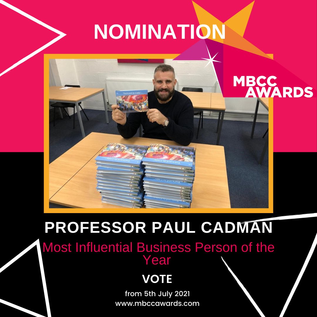CONGRATULATIONS!!! Paul Cadman <a href="/PaulCadmanUK/">Paul Cadman 🇬🇧</a> for being NOMINATED for the MBCC Awards 2021 for the Most Influential Business Person of the Year Award. Voting starts 5th July 2021. To find out more visit mbccawards.com 
#mbcca21 #awards #awardsnomination #unsungheroes