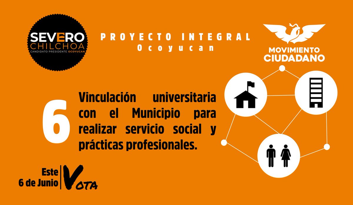 AmigoSevero's tweet photo. Proyecto integral 6 #VINCULACIÓNDESERVICIOSOCIAL.
Que en nuestro Municipio de #Ocoycucan sea  vínculo de desarrollo de conocimiento para nuestros jóvenes.
#PORUNNUEVOTRATO
#MovimientoCiudadano
#Puebla
Vota este 6 de junio por Juan Severo Chilchoa https://t.co/UtMwXISxMz