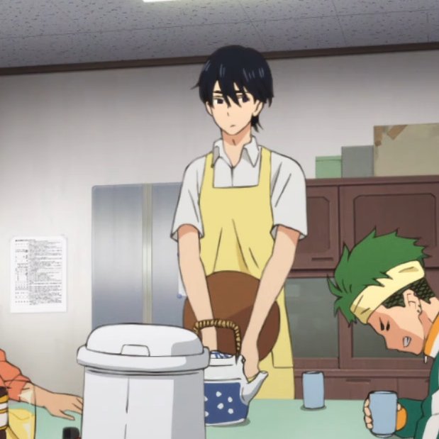 ladyfiriel's tweet photo. Who gave him the right to look so adorable in a fucking yellow apron  #bakuten #バクテン https://t.co/x88YMf3smx