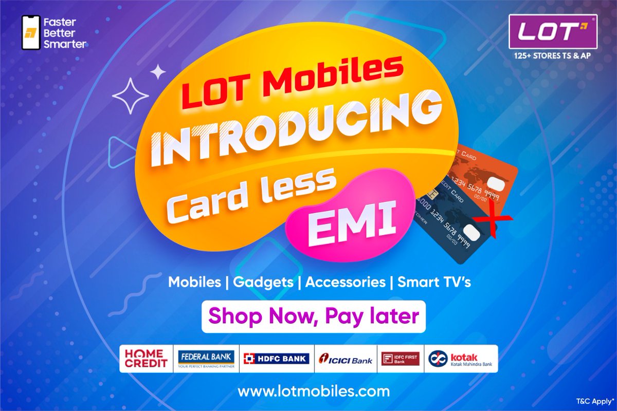 Lotmobiles's tweet photo. Enjoy the convenience of shopping on Cardless EMI for smartphones, Accessories & more. No credit card or debit card required.
Buy your favorite products from https://t.co/AuZG25KGMw and pay over a period of time🥳😃
#BuyNowPayLater #ShopNowPayLater #EMI #CardlessEMI
#Payments https://t.co/7cdLOa3r0e