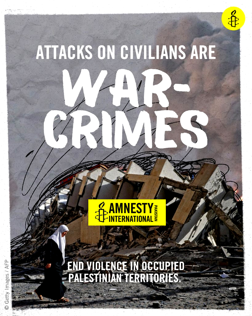 amnestyipak's tweet photo. The horrific pattern of Israeli attacks on residential homes in Gaza must be investigated as war crimes.
Join us in calling for an end to this cycle of injustice. Take action here Down pointing backhand index
https://t.co/NpW0nsIyYN #ceasefire #FreedomForGaza #Palestine https://t.co/1CXO1oGjRb