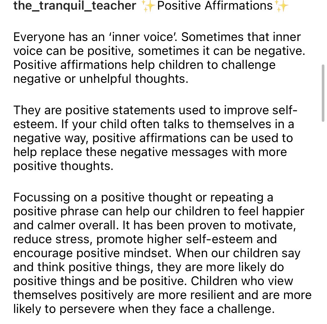 tranquil_teach's tweet photo. ✨Positive Affirmations✨ #edutwitter #teachertwitter #Positiveaffirmations #Mindfulness #parenting #fostercare #childrensmentalhealth #education #EmotionalIntelligence https://t.co/yVKe2kE46Z