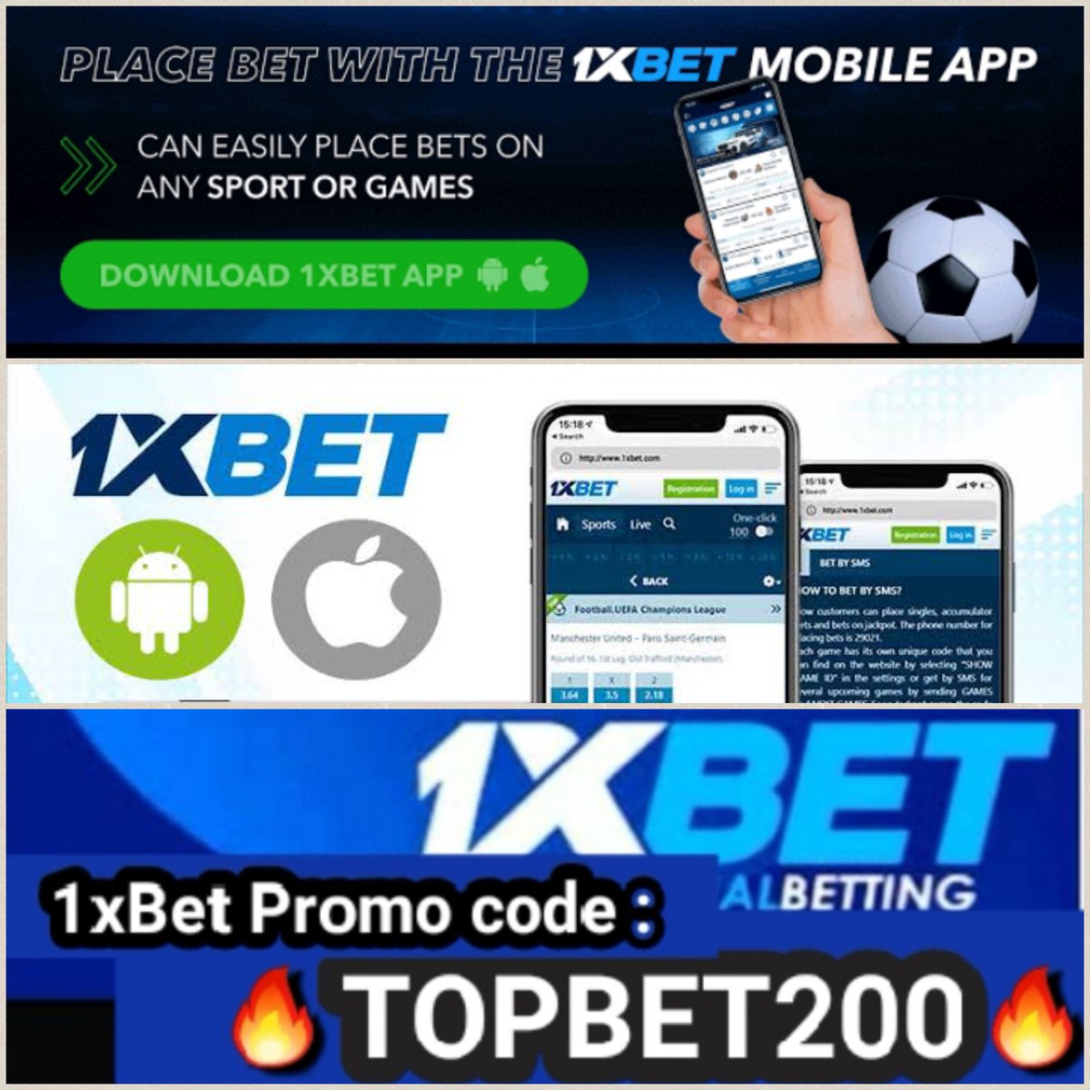 1promocode11's tweet image. 🔴 1XBET App 📲 
tinyurl.com/1xBet-App-Down…
1xBet Promo Code 🔴TOPBET200🔴
$2000 + Promo Code Get 200% Bonus $€
🔴1xBet Website🌐 
 tinyurl.com/1XBet-Account-…

1xBet Code Promo: 《TOPBET200》

Tags: #1xbet #1xbetapplication #1xbetappdownload  #1xbet #1xbetpromocode  #1xbetcodepromo