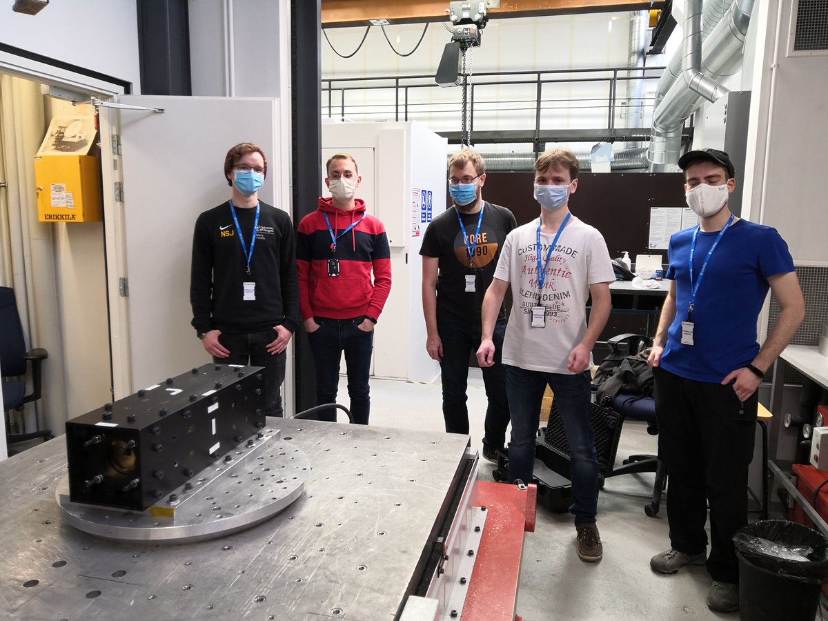 Jaan Praks (@jaanpraks) on Twitter photo Foresail-1 satellite in vibration test today. Great young Aalto University team on the picture. <a href="/AaltoSatellites/">Aalto Satellites</a> <a href="/cleanorbits/">Sustainable Space</a> <a href="/AaltoUniversity/">Aalto University</a> Foresail-1 satellite in vibration test today. Great young Aalto University team on the picture. <a href="/AaltoSatellites/">Aalto Satellites</a> <a href="/cleanorbits/">Sustainable Space</a> <a href="/AaltoUniversity/">Aalto University</a>