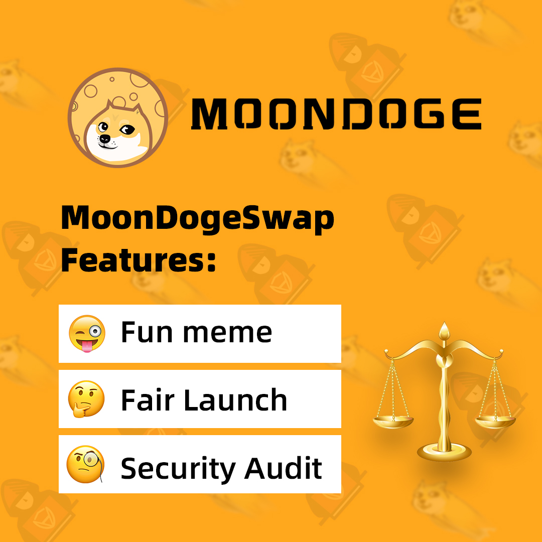 MoonDogeSwap (@moondogeswap) on Twitter photo Woof, Woof ~ MoonDoge is a fun, fair, and secure #DeFi playground.🐕
#MODO is listed on <a href="/PancakeSwap/">PancakeSwap | Live on Solana</a>: bit.ly/3u1hsGo
#CertiK audit in progress💪: certik.org/projects/moond… …
Full Site Features Launch in June 🚀
#Dogecoin #BSC #DEX #YieldFarming Woof, Woof ~ MoonDoge is a fun, fair, and secure #DeFi playground.🐕
#MODO is listed on <a href="/PancakeSwap/">PancakeSwap | Live on Solana</a>: bit.ly/3u1hsGo
#CertiK audit in progress💪: certik.org/projects/moond… …
Full Site Features Launch in June 🚀
#Dogecoin #BSC #DEX #YieldFarming