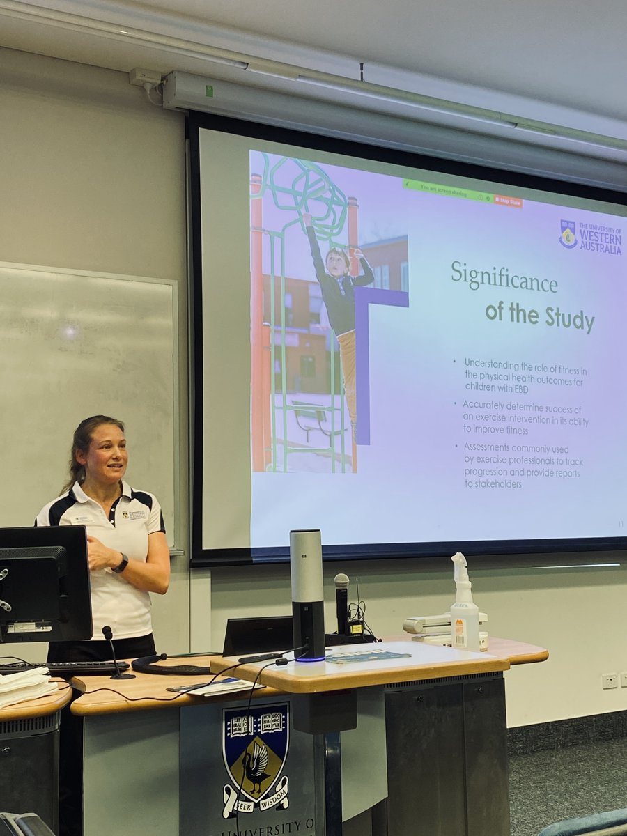 Brilliant presentation Ashley 👉 “reliability of #fitness assessments in #children with emotional and behavioural difficulties”.

Looking forward to kicking off data collection with the team <a href="/kemiwright27/">Elon Reeve Muskk</a> <a href="/tonythatton/">tonythatton</a> <a href="/JohnCairney68/">John Cairney</a> <a href="/ThrivingMotion/">Thriving in Motion</a> 

#exercisephysiology <a href="/uwanews/">UWA</a>