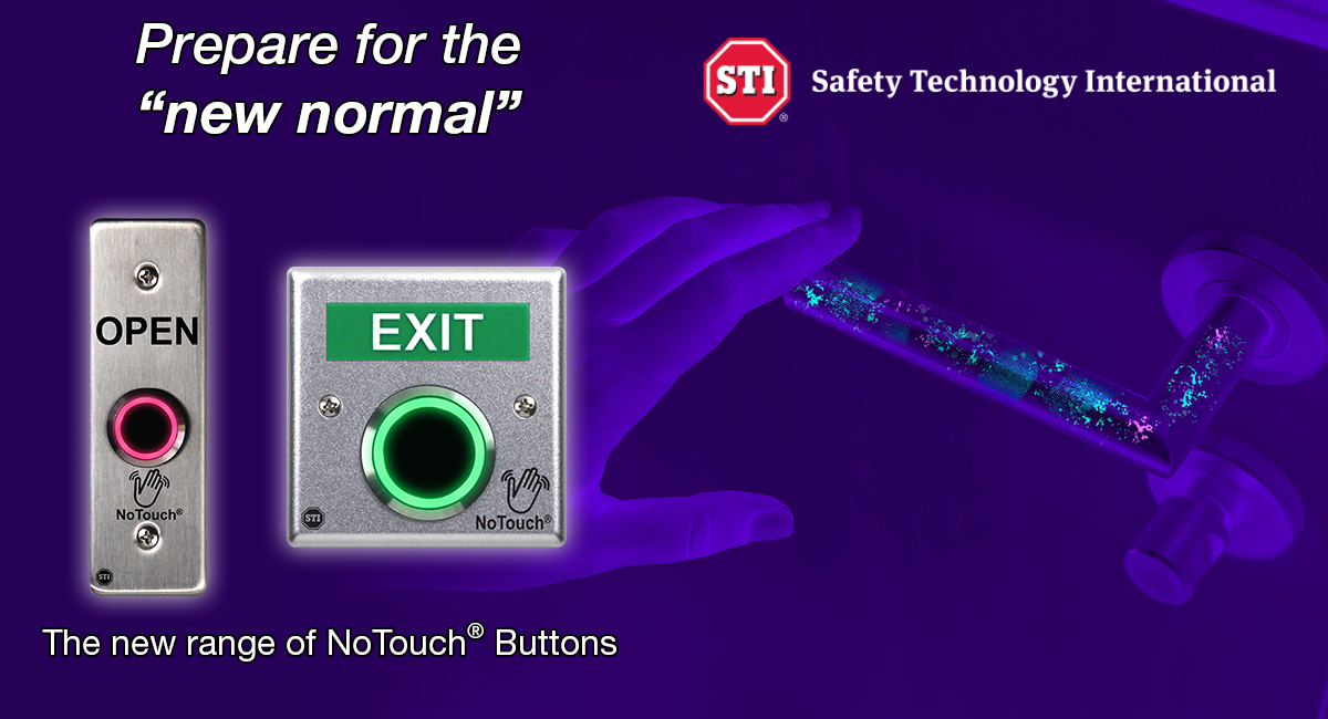 Norbain's tweet image. The new NoTouch® Buttons from @STI_UK provide a solution for contactless access, helping to halt the spread of germs in offices, schools, hospitals, and other public buildings. 
Order yours now through Norbain: hubs.la/H0NLR4v0

#contactlessaccesscontrol