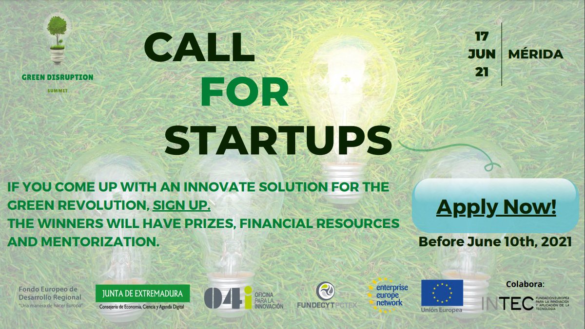 aemprende's tweet photo. 🌿 Llega #GreenDisruptionSummit , primer encuentro europeo de tecnologías para una #revoluciónverde que busca soluciones disruptivas al #CambioClimático🚀

🗓️ 17 junio 🌎 Mérida

🧩 Tienes alguna solución que puedas aplicar⁉️

✴️ Inscríbete antes 🔟 junio✍️https://t.co/BCHx4Q7SW7 https://t.co/BIsDv2LzWF