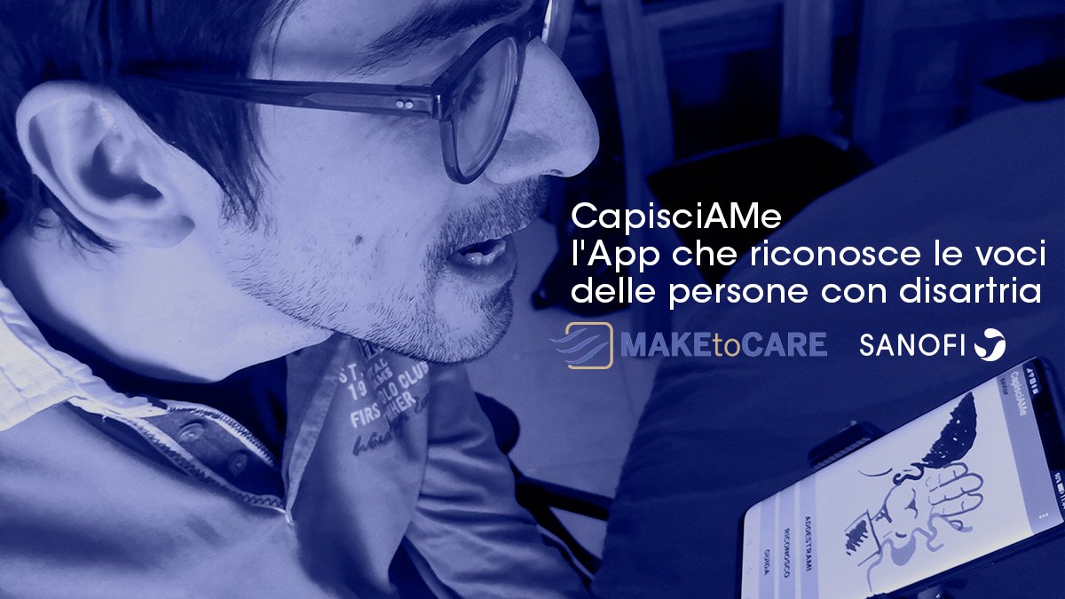 SanofiIT's tweet image. “CapisciAMe” è l'App con cui Davide Mulfari ha vinto #MakeToCare 2020, dimostrando che è possibile l’utilizzo degli assistenti vocali anche per le persone con #disartria. Scopri come puoi aiutare a sviluppare il progetto: bit.ly/3bG0tDm