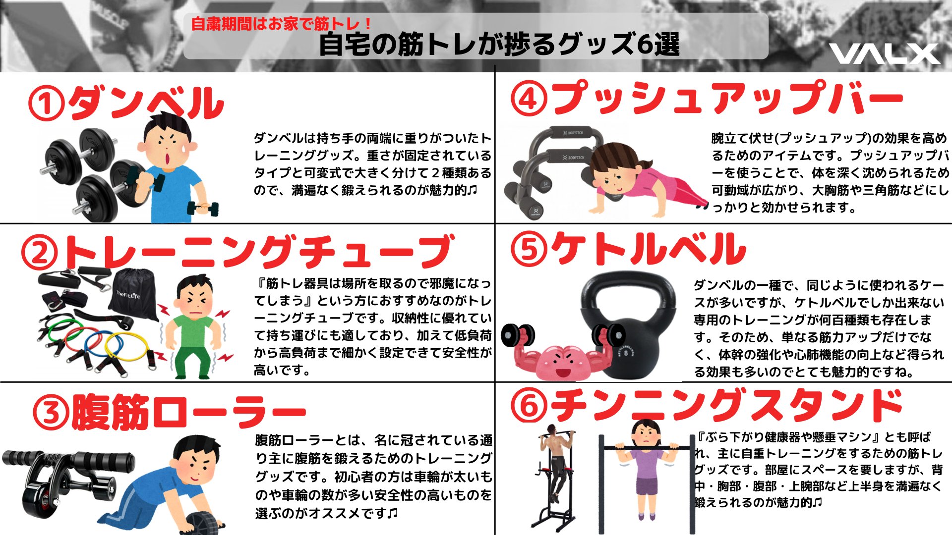 Valx 自宅の筋トレが捗るグッズについてまとめました 参考にしてみてください T Co G3iee8nupo Twitter