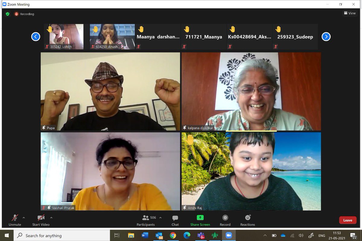 kavskaur's tweet photo. Day 5: VSC- it was a farewell until next summer camp with our leaders @jagdishmitra @kalpanadivadkar @VaishaliPhatak. Thank you for sharing your experiences and being a part of this fun! https://t.co/vW6iM4oIqQ