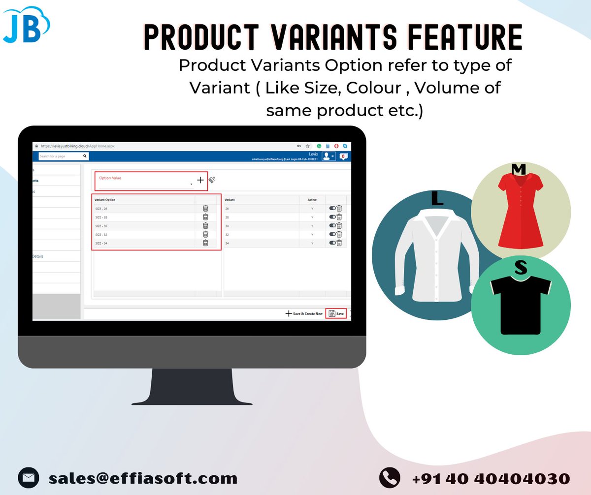 just_billing's tweet photo. Just Billing Product Variants Feature!📲📊📶

In Product Variants Option Name refer to Type of Variant ( Like Size, Colour , Volume of same product ). 
 
14 Days Free trial! Download Now: https://t.co/XO3uj8DyaD https://t.co/ukTtAhHqSN