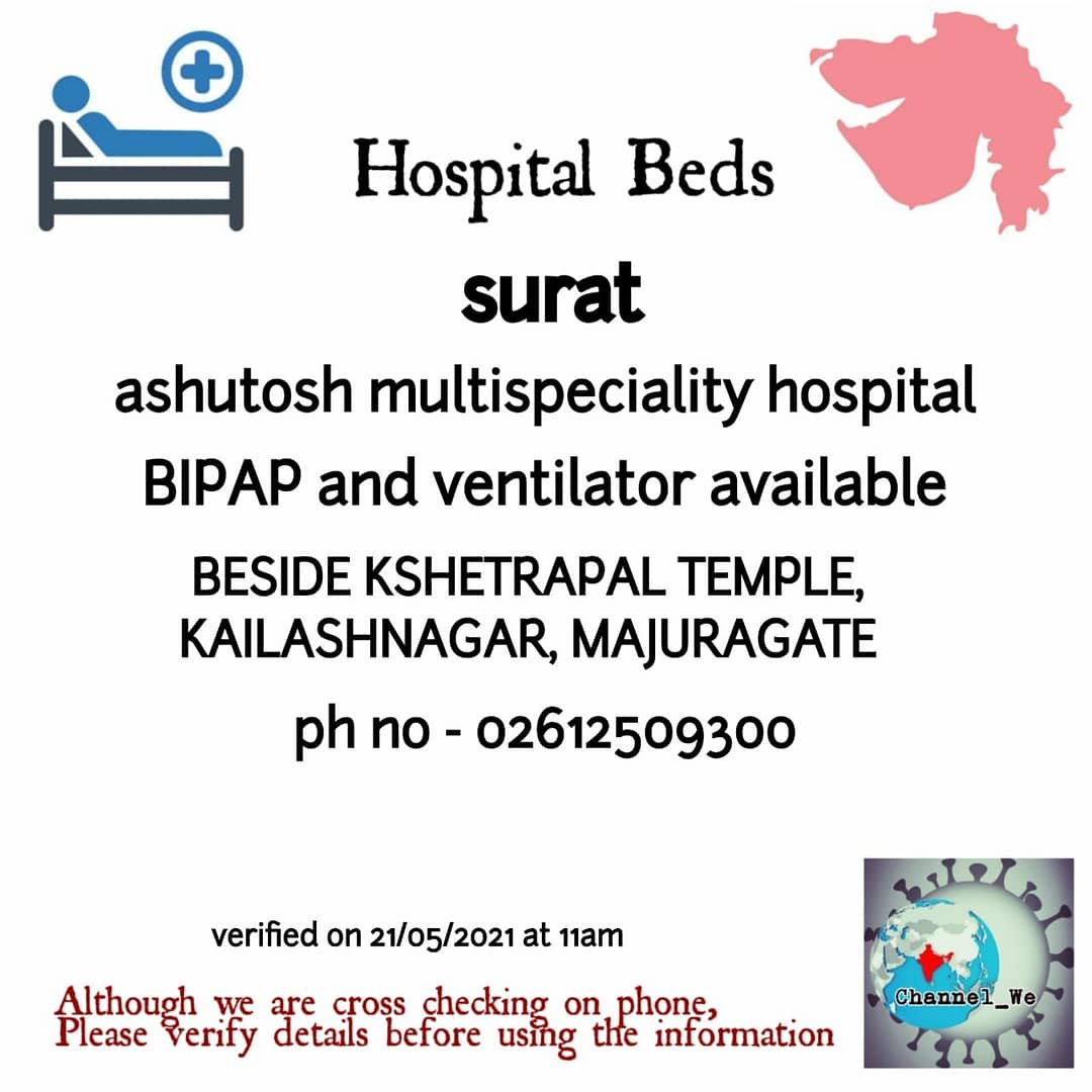Channel_We_'s tweet photo. Beds availability details in Surat.#Covid19IndiaHelp #covidresourses #IndiaFightsCorona #channel_we #secondlinesupports #covidinfoaid . https://t.co/a1Sq6kLY6s