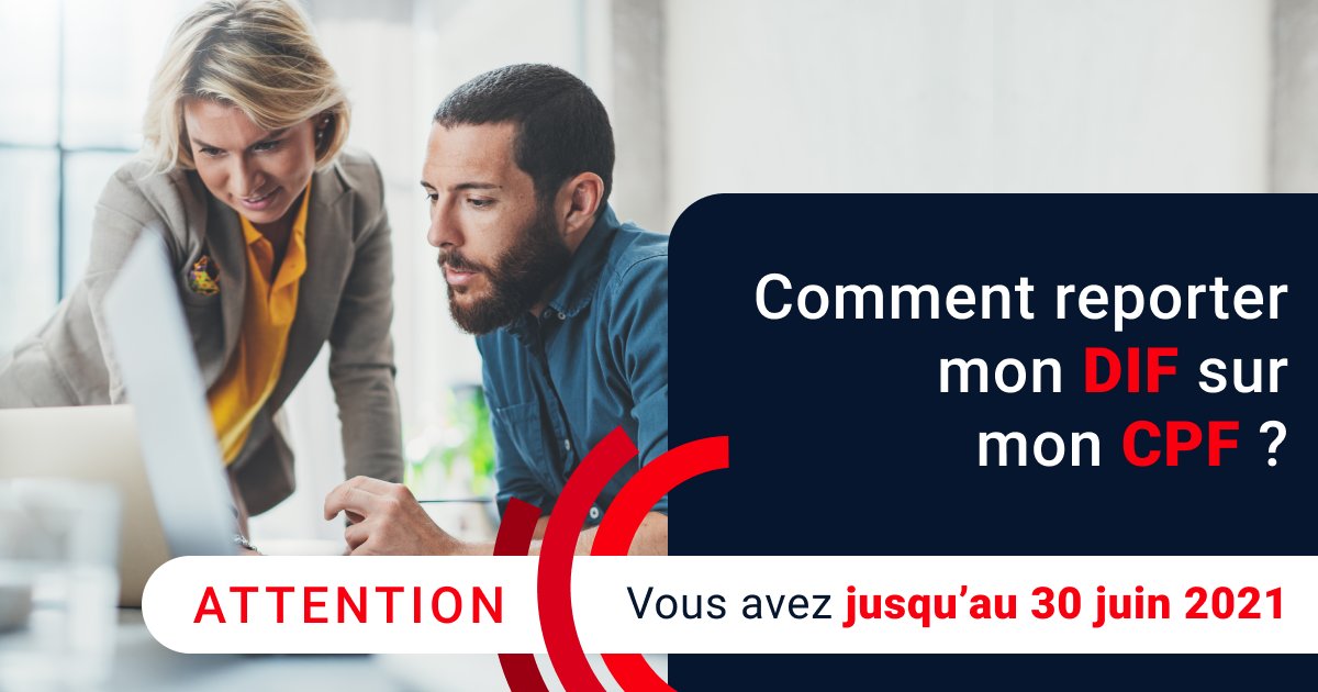 Vous souhaitez vous former pour apprendre un métier ?
Jusqu'au 30/06 vous pouvez reporter votre #DIF sur votre #CPF pour financer votre formation # Comnicia !
 
Découvrez nos #formations les mieux notées sur #MonCompteFormation
👉 bit.ly/33Qqnj9 
 
#formpro