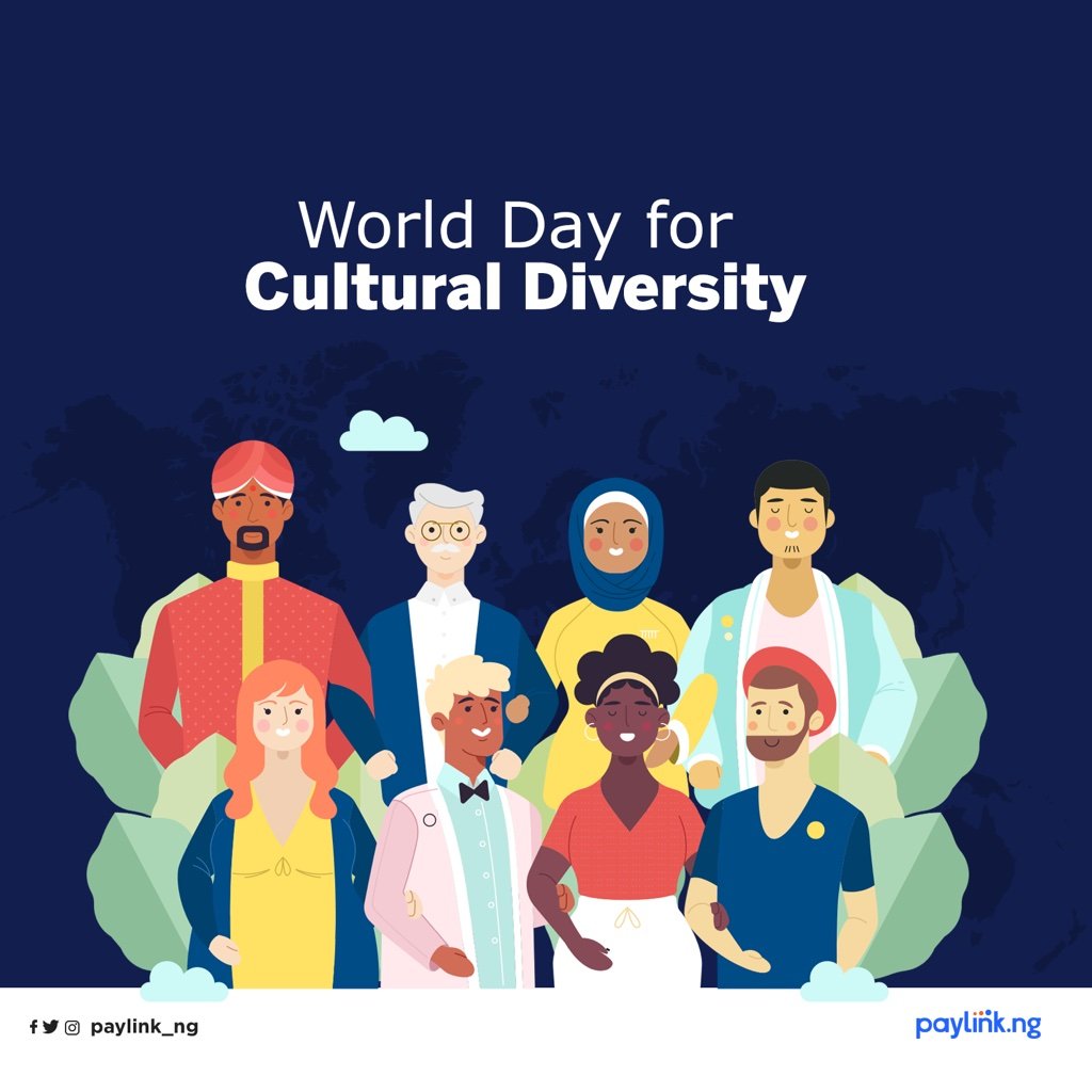 Paylink_Ng's tweet image. The beauty in the world is in its diversity. 
Share Love❤ and Light💡today.

Happy World Day for #CulturalDiversity from all of us at #PaylinkNG