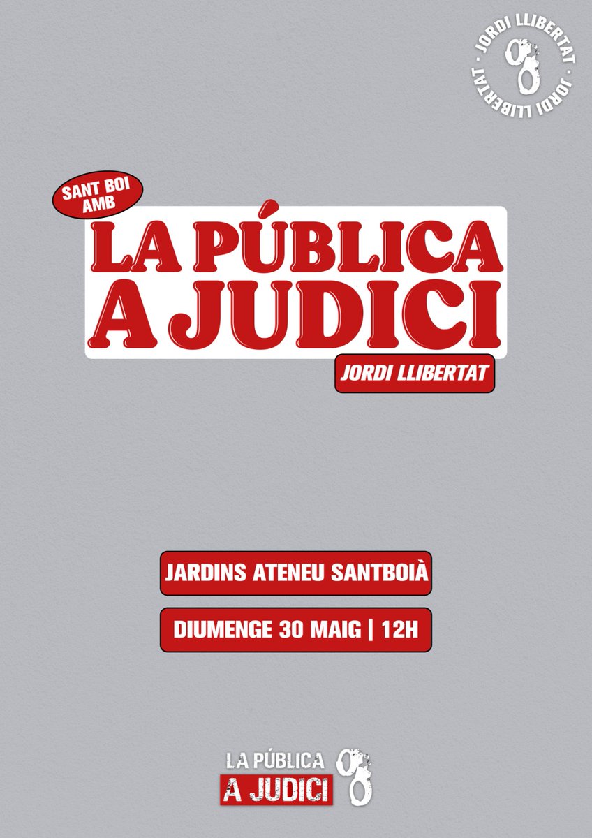 CUPBaixLlo's tweet photo. 🚨 Demanen 8'5 anys de presó a un veí de #SantBoi i company de la nostra territorial per una manifestació d'estudiants el 2017.

JORDI LLIBERTAT! El dia 30 organitzem aquest acte de suport a #SantBoi amb la @PublicaJudici 

#3i4junyABSOLUCIO⛓️ https://t.co/euUtDZIOSX