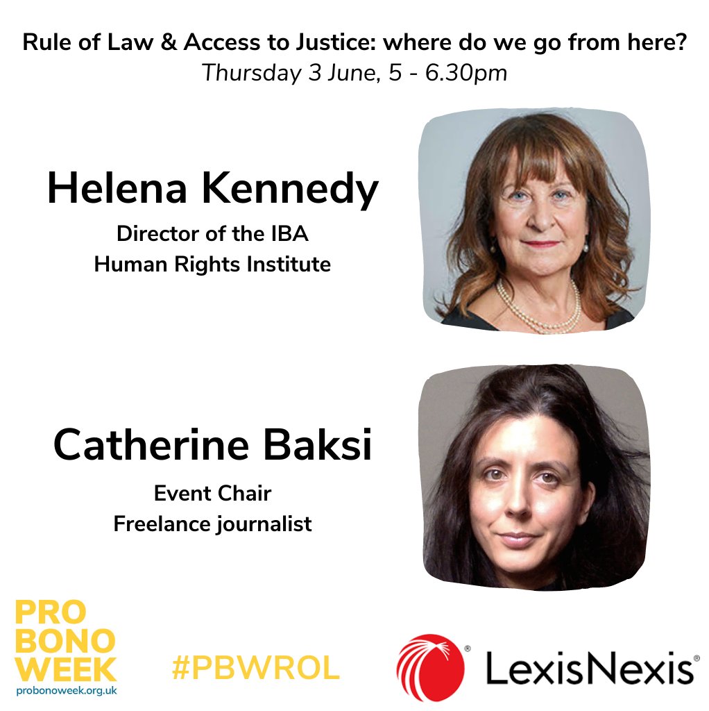 LexisNexisUK's tweet image. #RuleofLaw Revisited-Join our stellar panel to hear their thoughts on Rule of Law in the UK: 
#LadyHale ✅
#BaronessHelenaKennedy ✅
@LawSocPresident ✅
@iain_w_anderson ✅
@jiharper ✅
Chair: @legalhackette
Presented by @ProBonoWeekUK and @LexisNexisUK