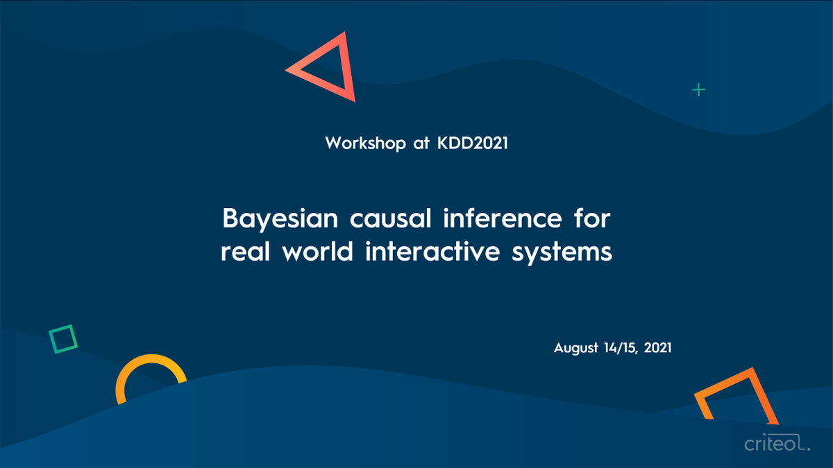 CriteoAILab's tweet photo. Are you ready to explore Bayesian casual interference for real-world interactive systems?
Join the  #KDD2021 workshop and submit your paper!

Deadline for papers: 🗓️May 27th
More info 👉https://t.co/hq3bfVOJ0i 👈

#MachineLearning https://t.co/J3KAYzJlxV