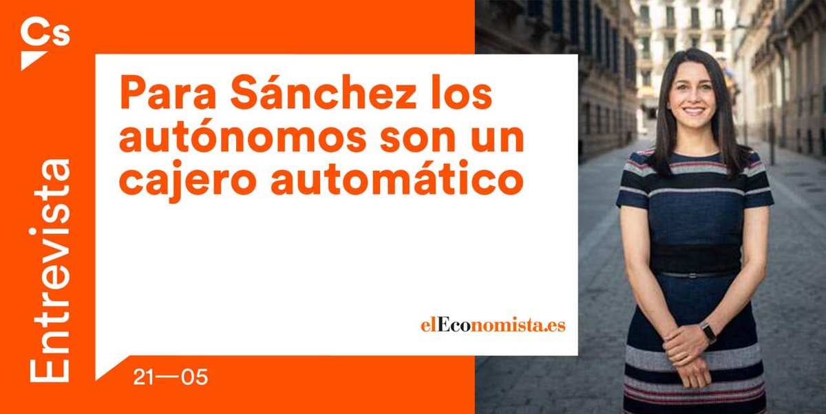 CiudadanosCs's tweet photo. 🚨El Gobierno en vez de echar una mano a los autónomos, les asfixia a impuestos...

🍊@InesArrimadas "Si queremos ser competitivos hay que bajar impuestos a la clase media en plena crisis económica"

🔛¡No te pierdas la entrevista en @elEconomistaes!

🗞 https://t.co/oXUdVa6eZK https://t.co/q3Rs9LgBRs