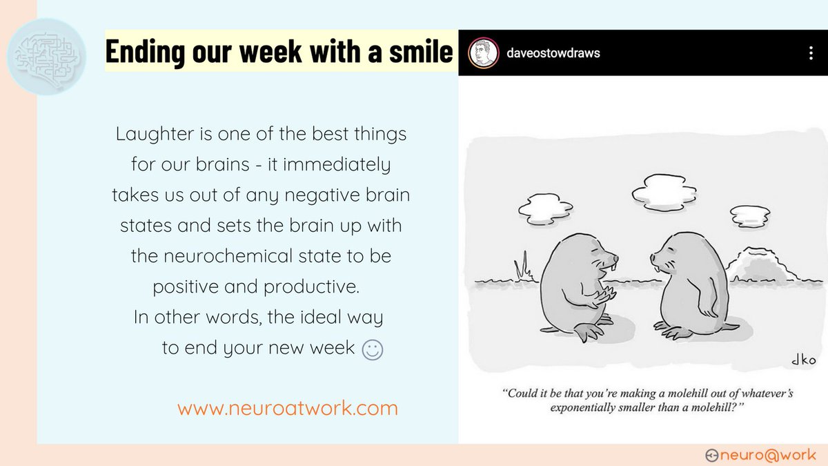 NeuroAtWork's tweet photo. On Fridays I share a comic that's made me smile in the hope perhaps it does you too. Whatever your sense of humour, I hope this post inspires you to find something in your day that does, so you can set the stage for a positive end to your week 🙂 #neuroscience #positivechange https://t.co/NCDgluGSvi