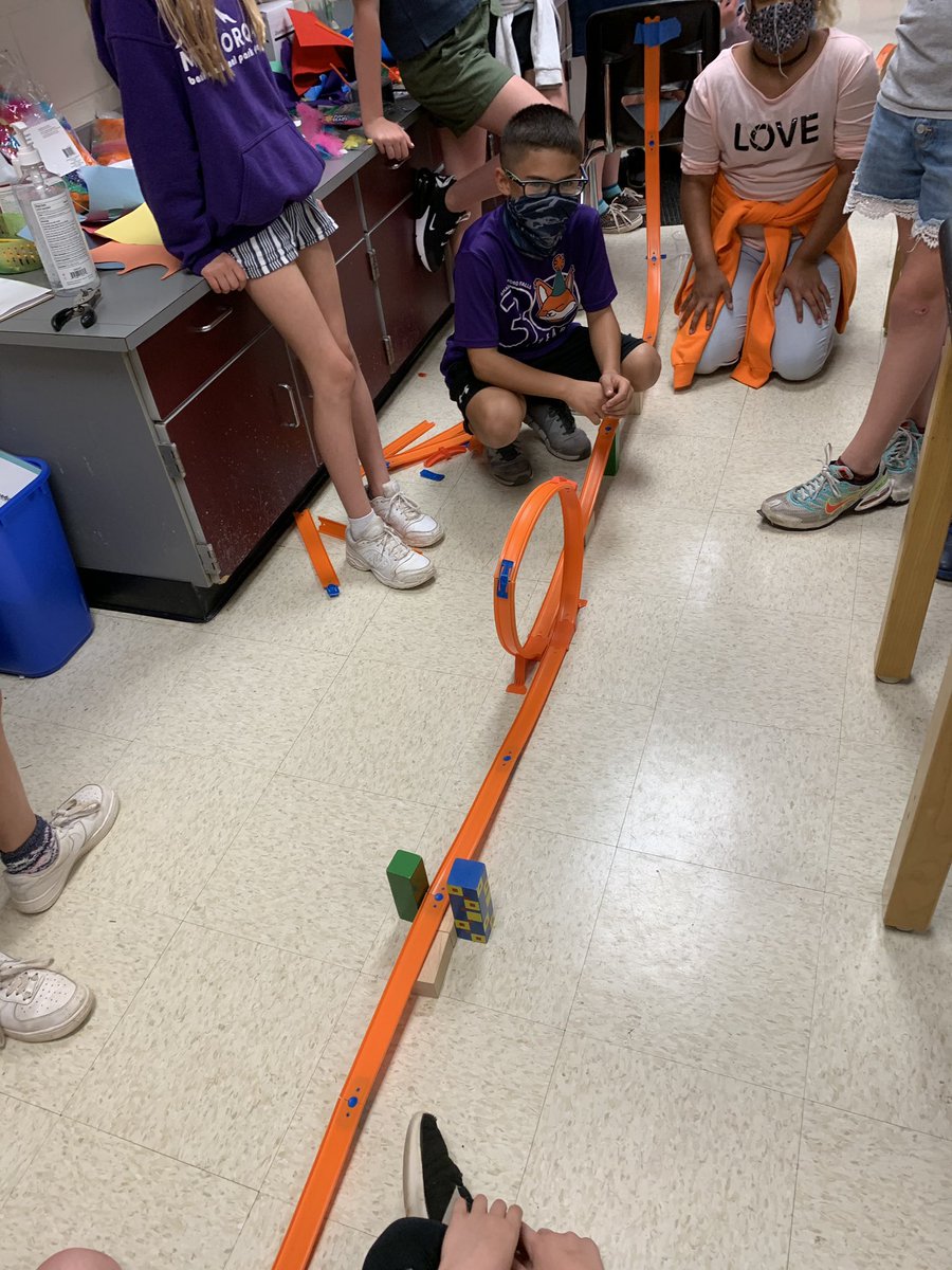 Final STEM project for our Fourth Grade Foxes. Force and motion...with roller coasters of course! #STEMeducation #lovetolearnhere #teamfox