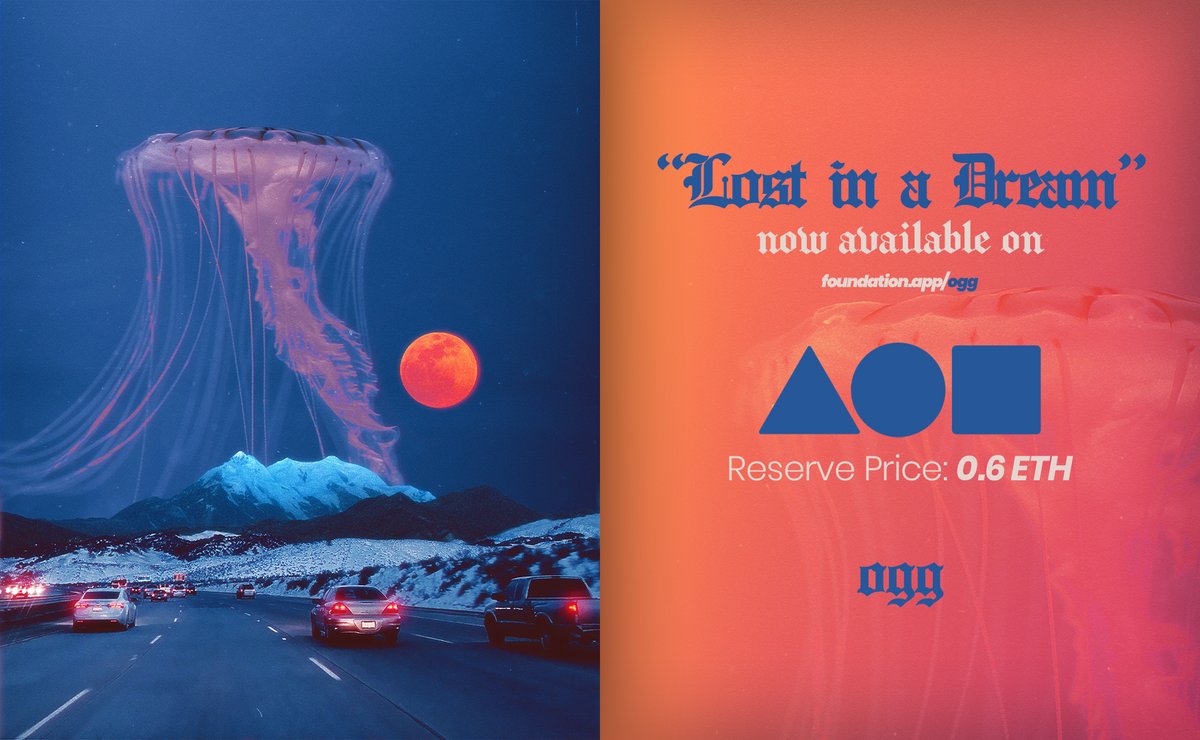 NEW DROP ✨

"Lost in a Dream" now available on @withFND 

Reserve Price: 0.6 ETH

foundation.app/ogg/lost-in-a-…

#NFT #nftart #NFTartist #nftcollectors #nftcollector #NFTCommunity #NFTs #cryptoart #cryptoartist