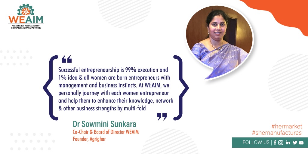 WeaimIndia's tweet photo. Dr. Sowmini Sunkara @sowminisunkara
Co-Chair & Board of Director @WeaimIndia
Founder, @agrighar
#WEAIM #hermarket #shemanufactures #womenmanufacturers #startitscaleit #womenempowerment #womeninbusiness #womensupportingwomen #wemeet #founder https://t.co/gjtBhYZEnk