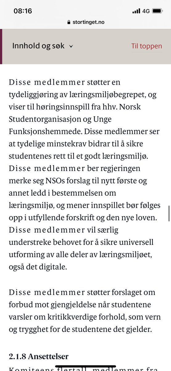 Studentene er et steg nærmere et eget læringsmiljøkapittel med tydeligere krav til læringsmiljøet. Tusen takk til <a href="/Arbeiderpartiet/">Arbeiderpartiet</a>, <a href="/SVparti/">SV</a> og <a href="/Senterpartiet/">Senterpartiet</a> for denne merknaden. Vi håper dere tar oss i mål i neste runde!

@UhrNo <a href="/Kunnskapsdep/">Kunnskapsdepartement</a> <a href="/Stortinget/">Stortinget</a>