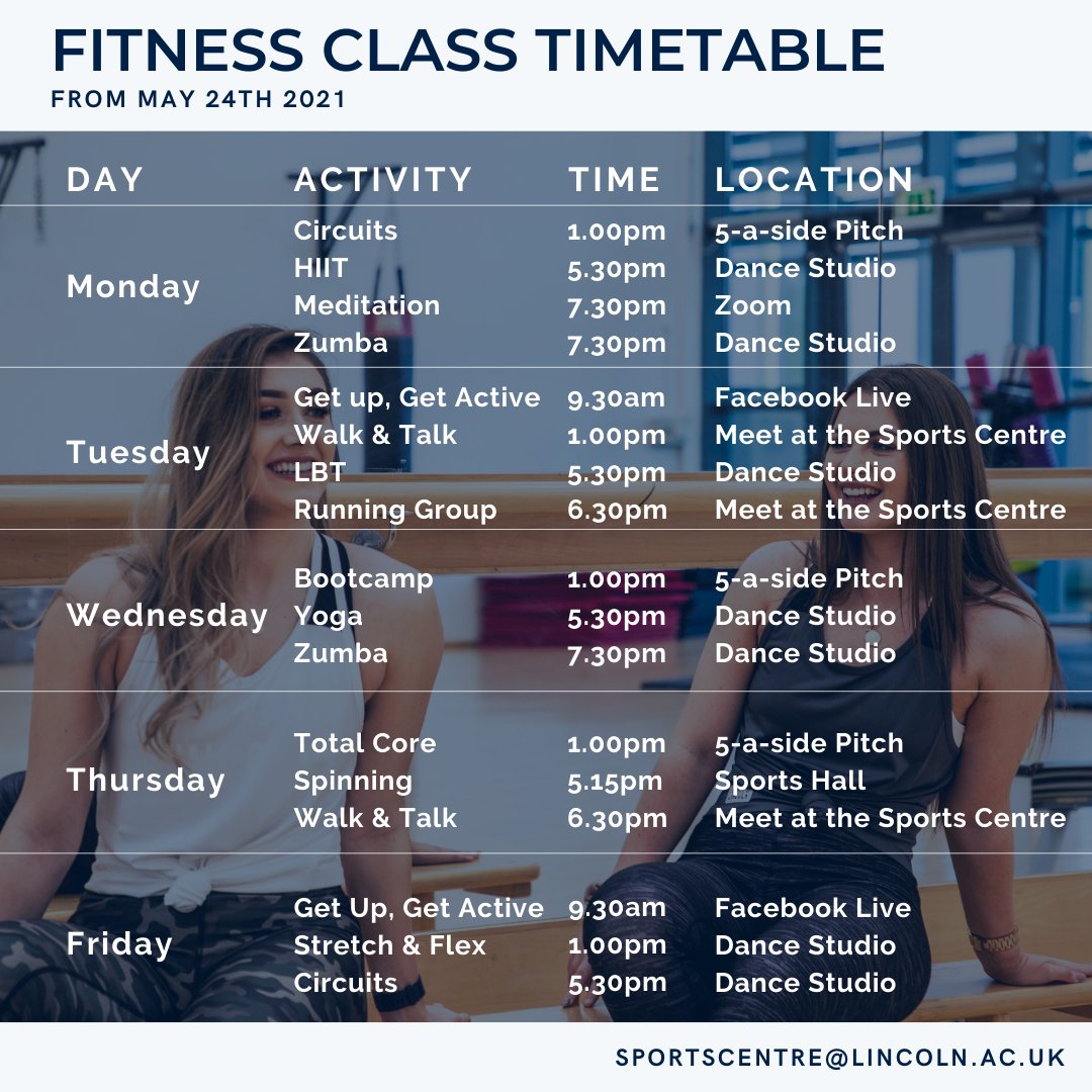 Our NEW Fitness Class Timetable starts on Monday 24th May! You can now book onto our classes via Instagram & Facebook (link in bio). For those who 'pay as you go', please ensure that you pay for your class prior to booking by calling our secure payment line on 01522 742429