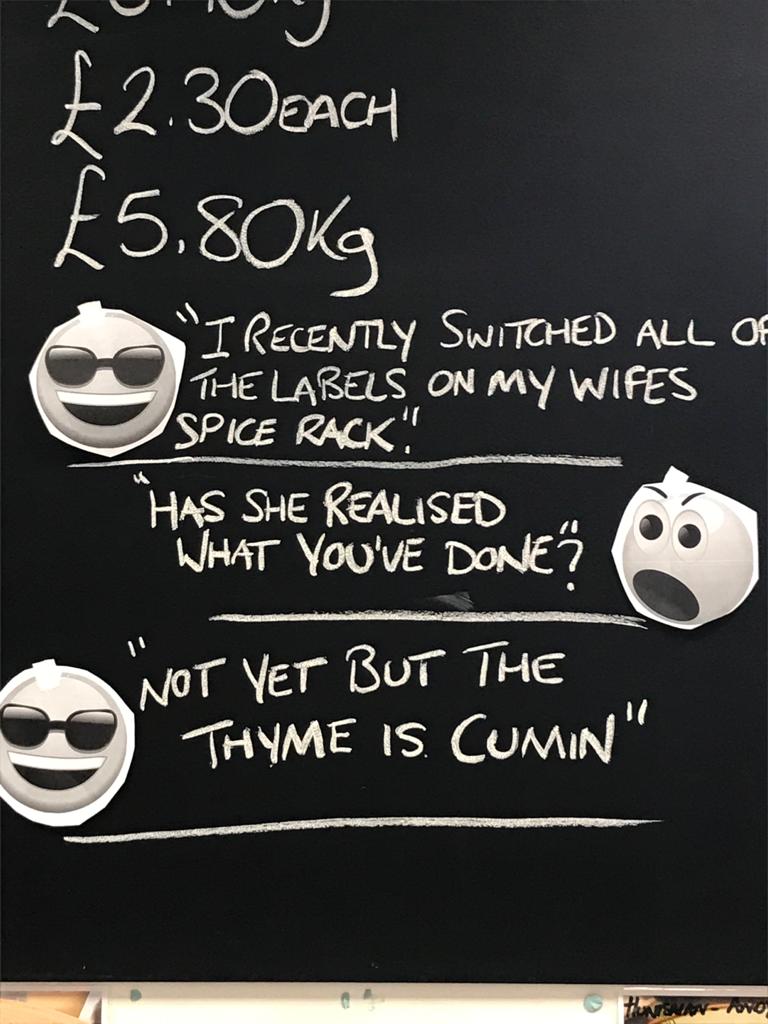 when you walk in the office after they have written the specials board - it's a Friday!
