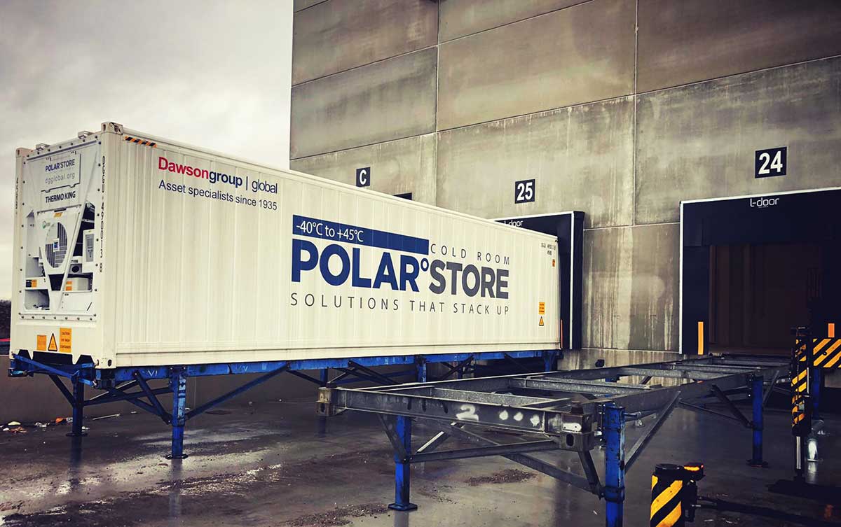 Dawsongroup (Benelux) B.V. delivers extra #coldstorage capacity to Belgium-based international logistics provider with hire of two 40ft POLARºSTORE™ cold room units, linked into existing premises within 3 days. bit.ly/3u890VG

#polarstore #logistics #temperaturecontrol
