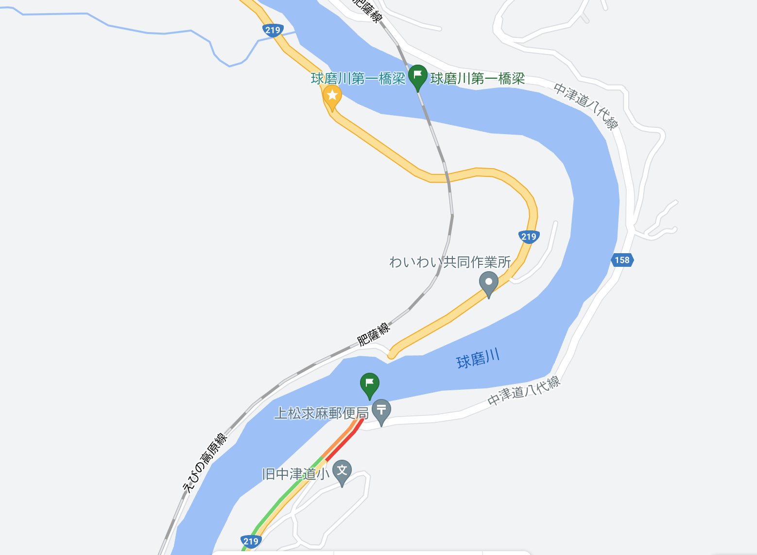 تويتر あそログ على تويتر 球磨川ライブカメラ 17時頃の道路情報 球磨村 県道 一勝地神瀬線 大坂間 球泉洞駅 路肩崩壊により通行止め 大野大橋から100メートル下流 崩土により通行止め T Co Xsnw4pdw9z