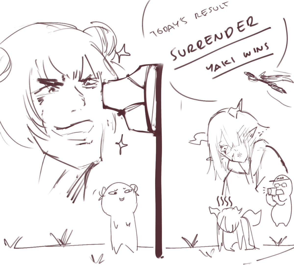 questionable doodle: One does not simply wins against Yaki
@kwipo u traitor.....